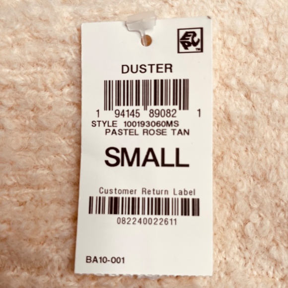 Bohemian  Boucle long, open-front duster cardigan, in PASTEL ROSE TAN size S - Picture 11 of 13